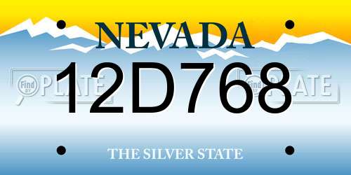 12D768 Nevada License Plate