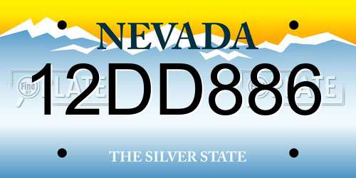 12DD886 Nevada License Plate