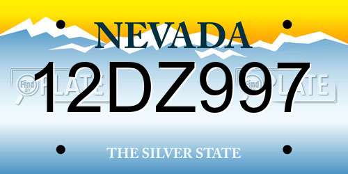 12DZ997 Nevada License Plate