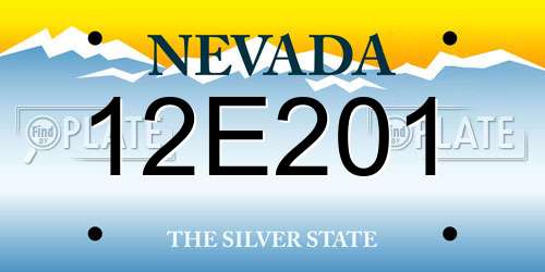 12E201 Nevada License Plate