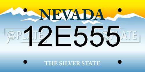 12E555 Nevada License Plate
