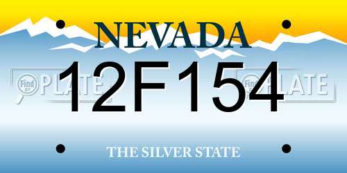 12F154 Nevada License Plate