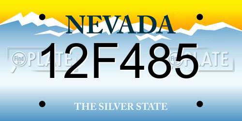 12F485 Nevada License Plate