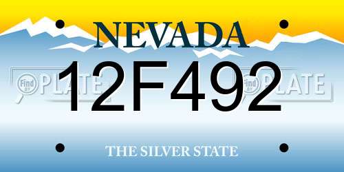 12F492 Nevada License Plate