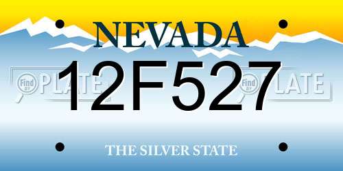 12F527 Nevada License Plate