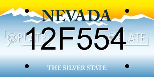 12F554 Nevada License Plate