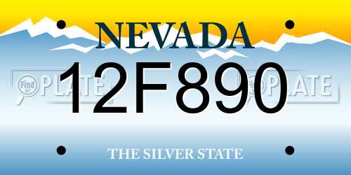 12F890 Nevada License Plate