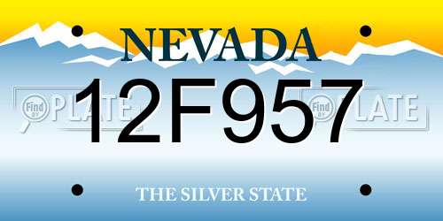 12F957 Nevada License Plate