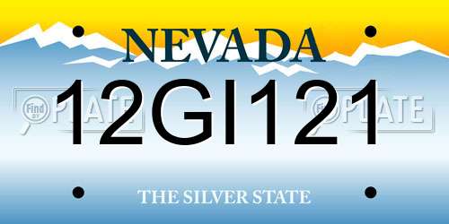 12GI121 Nevada License Plate