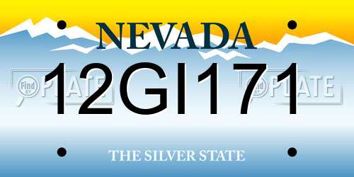 12GI171 Nevada License Plate