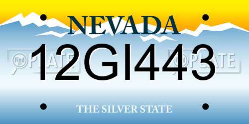 12GI443 Nevada License Plate