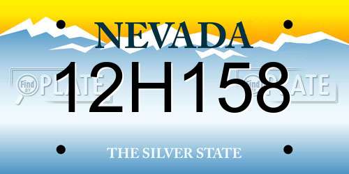 12H158 Nevada License Plate