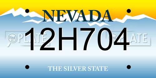 12H704 Nevada License Plate