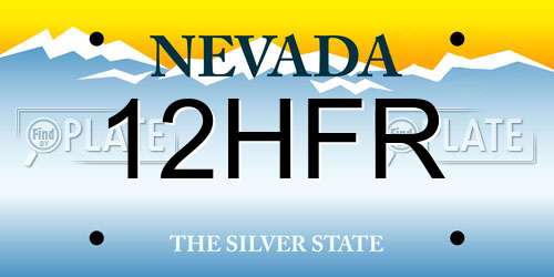 12HFR Nevada License Plate