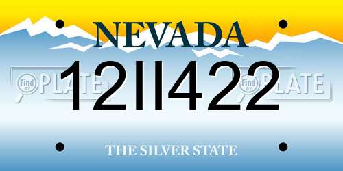 12II422 Nevada License Plate