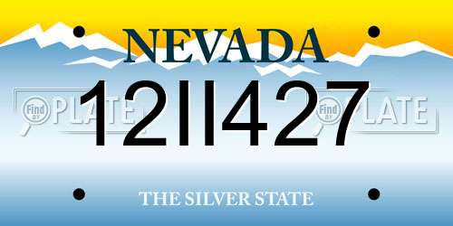 12II427 Nevada License Plate