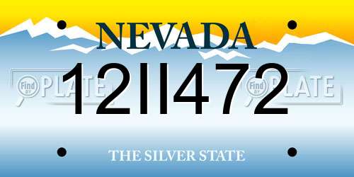 12II472 Nevada License Plate