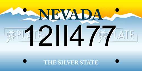 12II477 Nevada License Plate