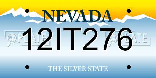 12IT276 Nevada License Plate