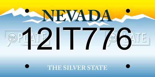 12IT776 Nevada License Plate