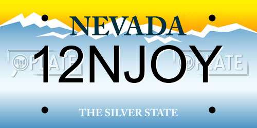 12NJOY Nevada License Plate