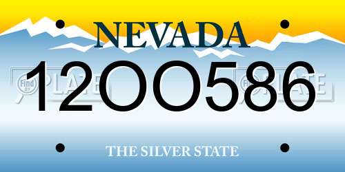 12OO586 Nevada License Plate