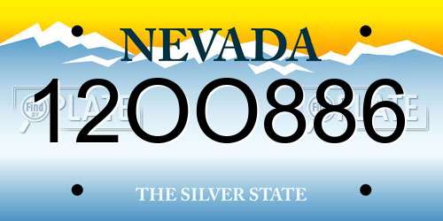 12OO886 Nevada License Plate