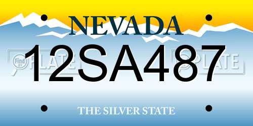 12SA487 Nevada License Plate