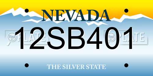 12SB401 Nevada License Plate