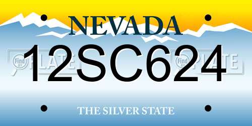 12SC624 Nevada License Plate