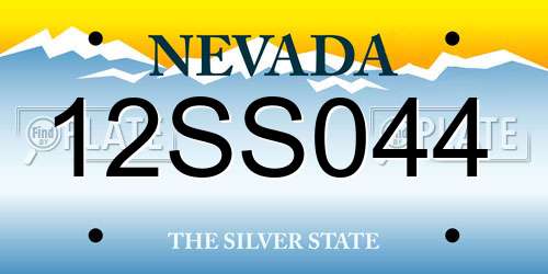 12SS044 Nevada License Plate