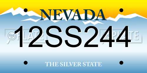 12SS244 Nevada License Plate