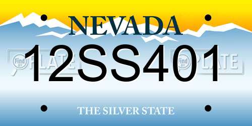 12SS401 Nevada License Plate