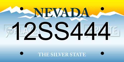 12SS444 Nevada License Plate