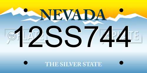 12SS744 Nevada License Plate