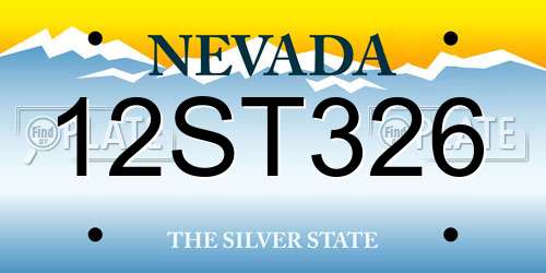 12ST326 Nevada License Plate