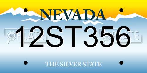 12ST356 Nevada License Plate