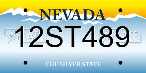 12ST489 Nevada License Plate