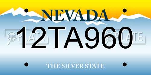 12TA960 Nevada License Plate