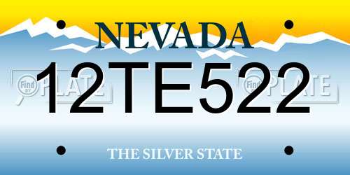 12TE522 Nevada License Plate