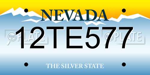 12TE577 Nevada License Plate