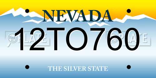 12TO760 Nevada License Plate