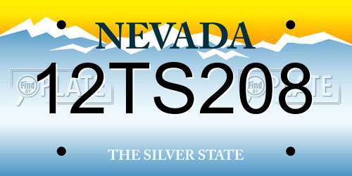 12TS208 Nevada License Plate