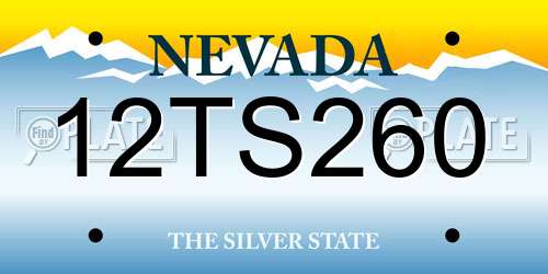 12TS260 Nevada License Plate