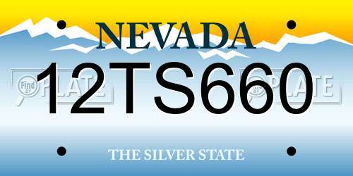 12TS660 Nevada License Plate