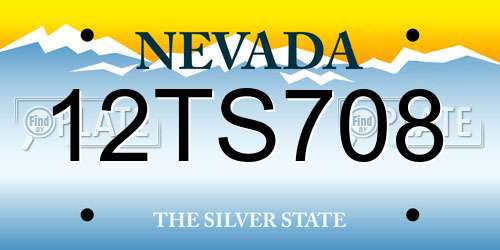12TS708 Nevada License Plate