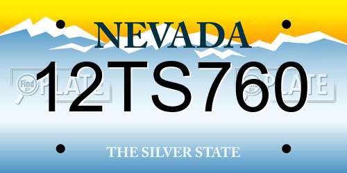 12TS760 Nevada License Plate