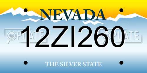 12ZI260 Nevada License Plate