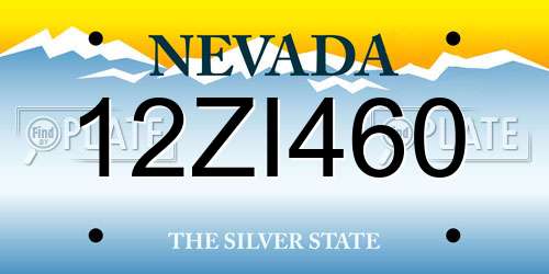 12ZI460 Nevada License Plate