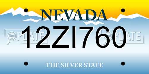 12ZI760 Nevada License Plate